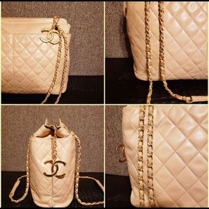Authentic Chanel Lamb Skin Tote